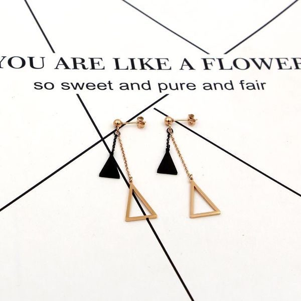 

stud fashion advantage of the tassel triangle long earrings jewelry for women gift, Golden;silver