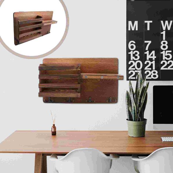 

hooks & rails 1pc wall-mounted rack metal hook storage shelf display for home