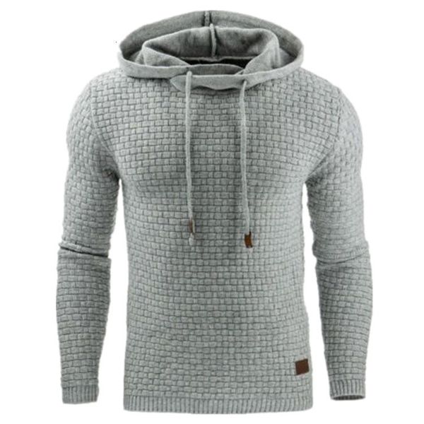 

mens sweater spring and autumn new trend men's long sleeve jacquard plaid sweater hooded sports fashion coat, Black