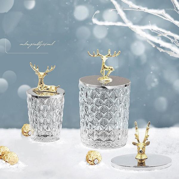 

storage bottles & jars retro glass with lid candy creative christmas tea spice cereal container kitchen can decoration