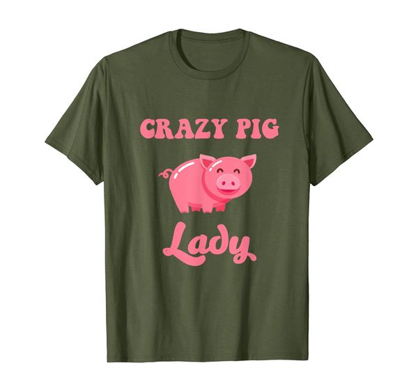 

funny pig shirt crazy pig lady cute pig lover gifts t-shirt, White;black