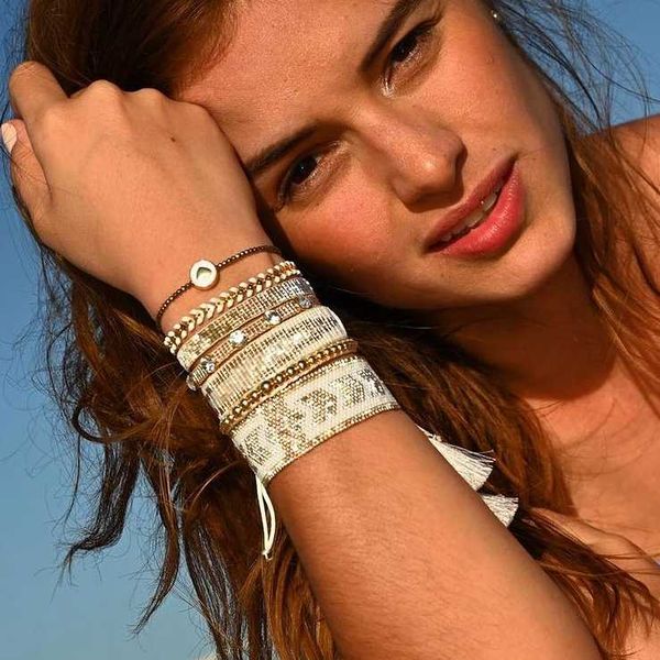 

tennis miyuki charms jewelry bracelet charm for women zircon fashion gift party rhinestone handmade, Golden;silver