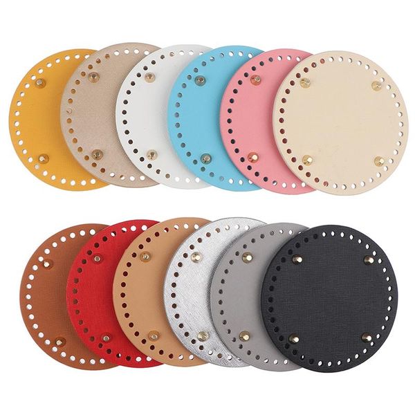 

bag parts & accessories 1pcs round leather bottom crochet making mat cushion purse pad base supplies, Black
