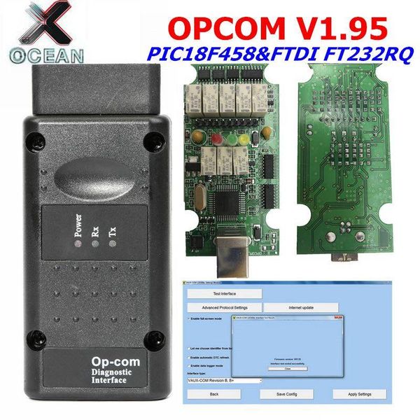 

code readers & scan tools opcom v1.95 professional diagnostic tool for op com op-com with pic18f458 ft232rq chip firmware auto scanner
