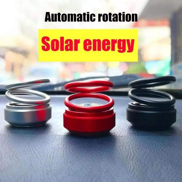 

car air freshener solar powered rotating essential oil diffuser double rings perfume fragrance accessories decoration ornament