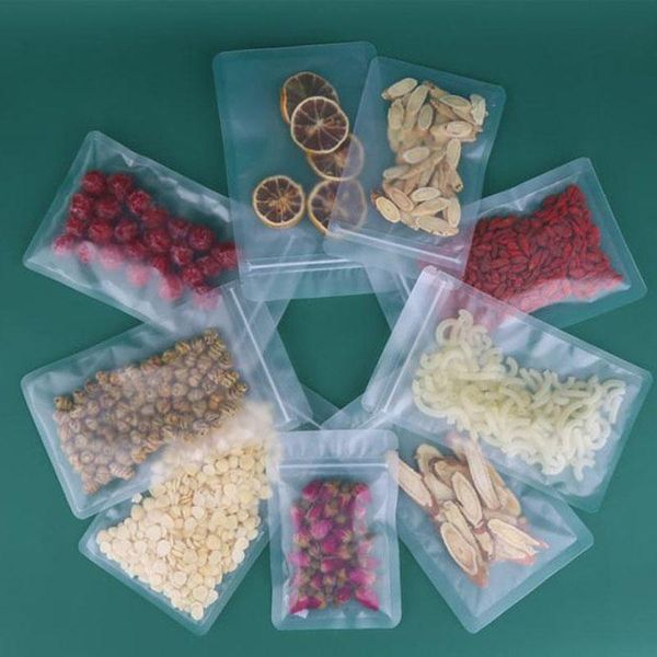 

gift wrap 200pcs frosted surface clear plastic flat pouches matting transparent storage bag mylar packaging bags grade