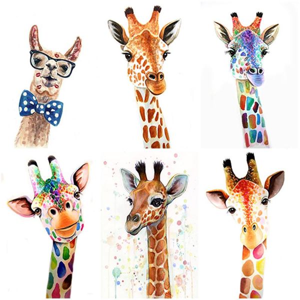 

diamond painting 5d giraffe full round square cross stitch kits animal cartoembroidery scenery art handmade gift