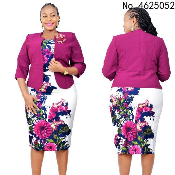 

ethnic clothing 2 piece set african office lady dresses for women coat and dress autumn winter bazin riche traditional africa, Red