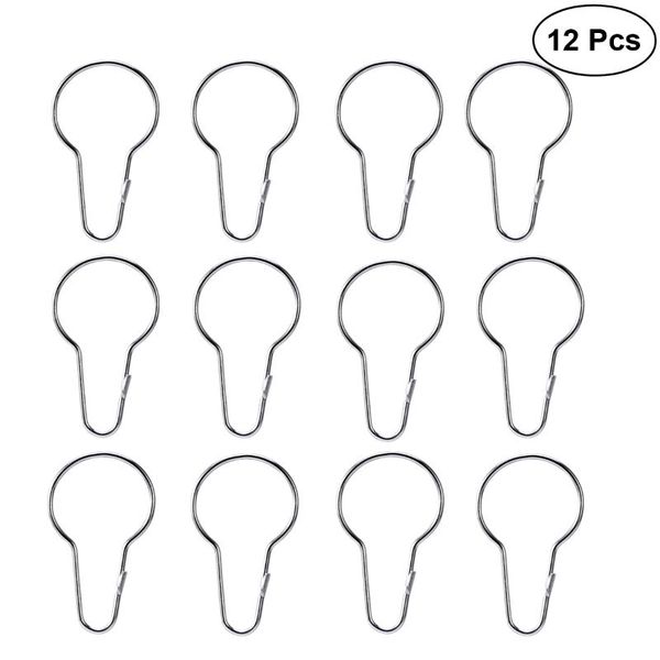 

other home decor 12 pcs shower curtain hooks glide roller iron rings with clips polished for bathroom rods curtains (silver)