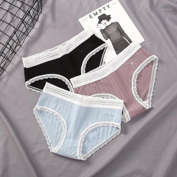 

non-marking underwear pure cotton mid-high waist without feeling simple and comfortable antibacterial women's panties, Black;pink