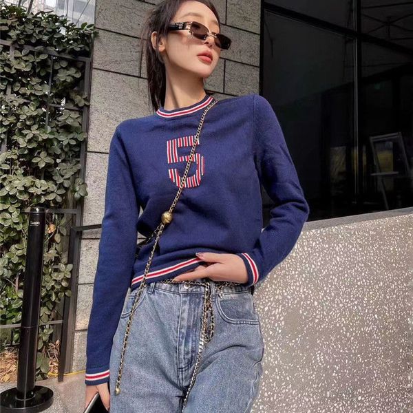 

women's sweaters knitted shirt around the striped neck in autumn and winter teyx, White;black