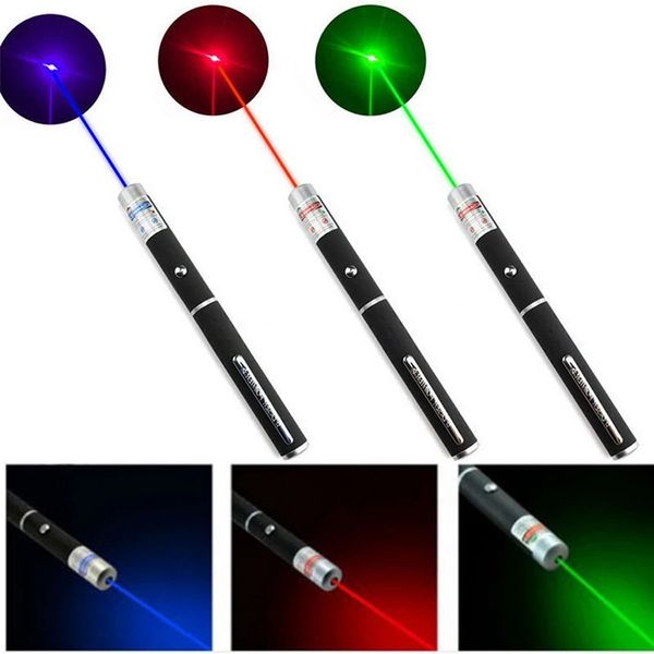 Penna puntatore laser 5MW Rosso 650Nm Verde 532Nm Viola Puntatori laser 405Nm Potente ufficio didattico con penne stilo