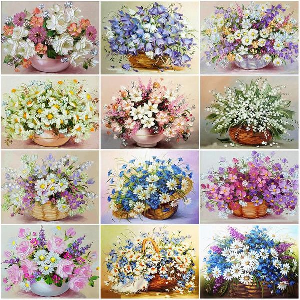 

diamond painting evershine 5d diy daisy cross stitch kit embroidery flower mosaic pictures of rhinestones home decor