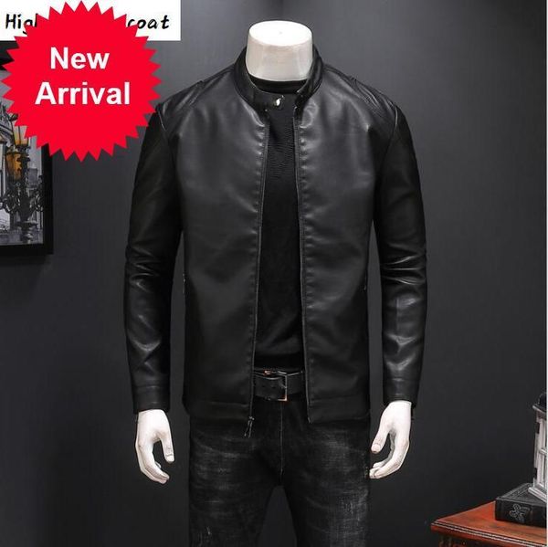 

autumn new jackets and coat men's pu leather jacket for men fashion chaquetas en cuero casaco masculino casual zipper clothing, Black;brown
