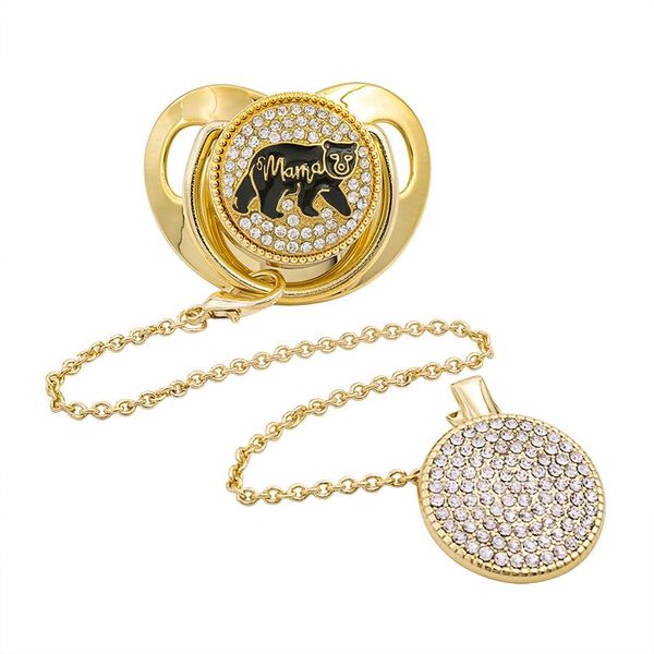 

pacifiers# baby pacifier bling gold clip bpa silicone infant nipple born dummy soother shower gift chupete