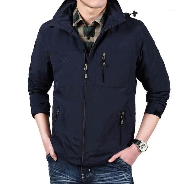

men's jackets spring autumn jacket coat men military casual loose hooded collar breathable mesh liner outerwear quick dry, Black;brown