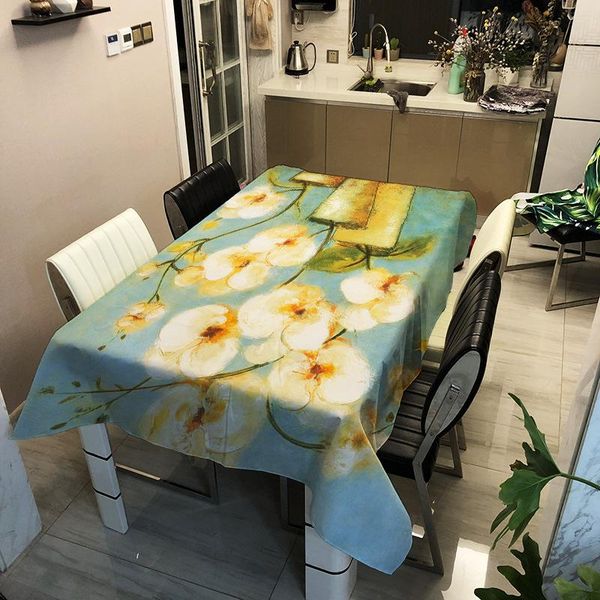 

home decorative flower series pattern printing washable tablecloth