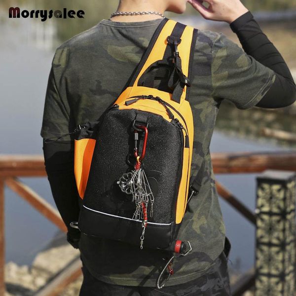

cross body multi-functional lure bag crossbody fishing backpack outdoor one shoulder men's large capacity chest