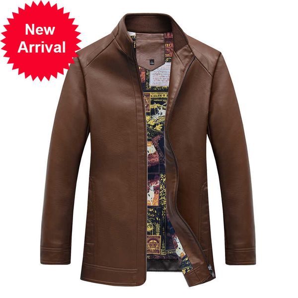 

new fashion autumn male 2021 jacket plus size 3xl black brown mens stand collar coats leather biker jackets
