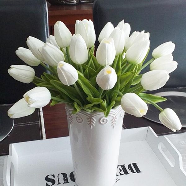 

decorative flowers & wreaths 10pcs artificial tulip bonsai flower festival supplies home decor fake bouquet wedding decoration