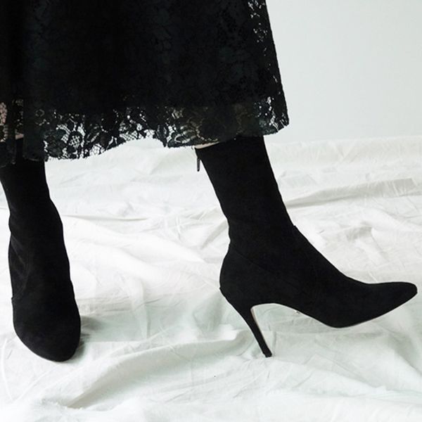 

formal winter autumn women's high-heel six inches/eight inches fashion woman black boots size 33-42 zip waac