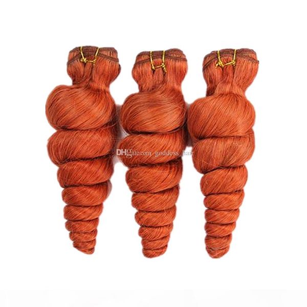 

double weftes loose curly hair weft extensions 10-30 inch 300g colored orange human hair weave kinky curly hair 3bundles, Black