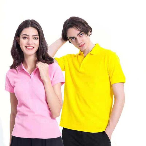 

short sleeve lapel cotton polo advertising shirt custom-made cultural shirt printing tshirt work clothes custom group service diy polos, White;black