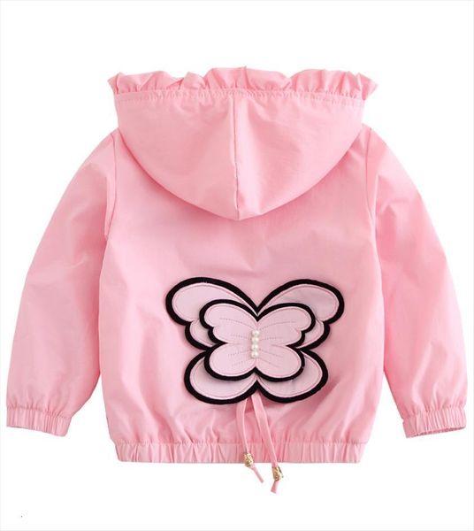 

baby girl spring coat children cartoon butterfly clouds zipper hooded jacket girls autumn sports jackets kids 1 6 y, Blue;gray