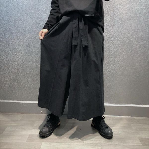 Yamamoto Wind Personality Pantaloni larghi larghi a gamba larga Autunno Dark Trendy Male Black Slim Fashion Trend Culottes da uomo