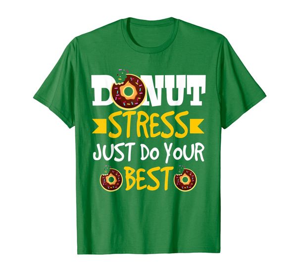 

donut stress just do your teacher testing tshirt gifts, White;black