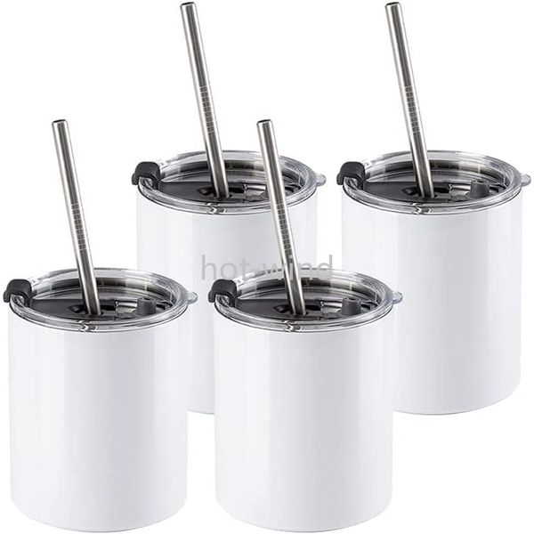 

sublimation blank tumbler party favor white 10 oz stainless steel tumbler with straw and lid coffee cups mugs for cricut mug press print