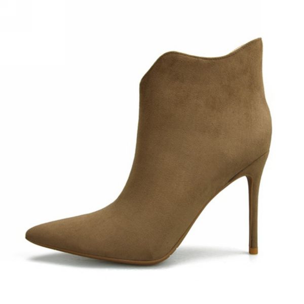

2018 autumn winter ankle boots for women pointed toe sock boots thin high heel boots shoes woman fashion bota feminina, Black