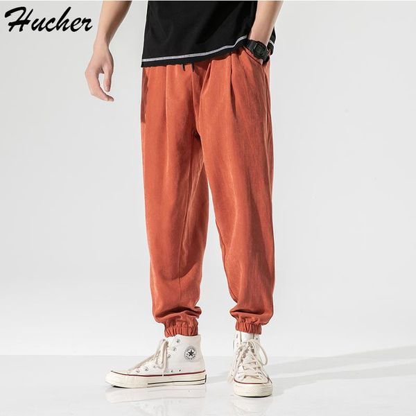 

men's pants huncher baggy men 2021 summer joggers sweatpants japanese streetwear trousers harem for plus size, Black