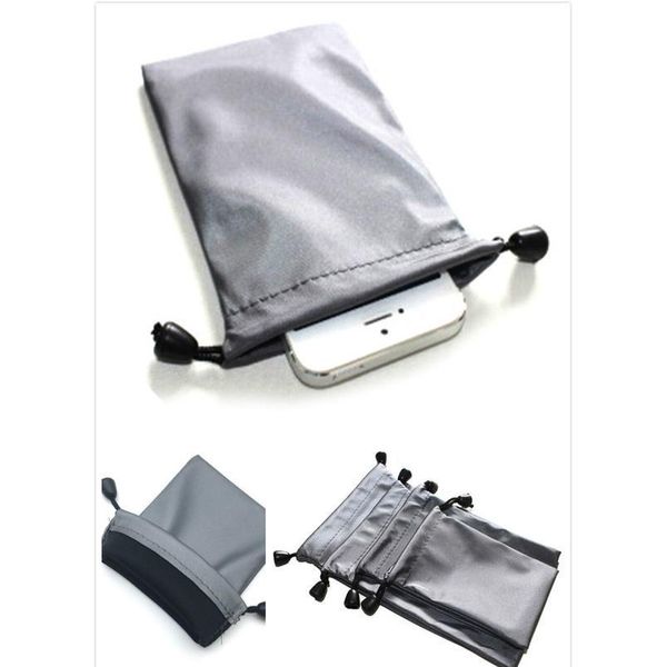 

portable grey drawstring pouch for phone /power bank velvet packaging bags & gift bags for many objects jllsei