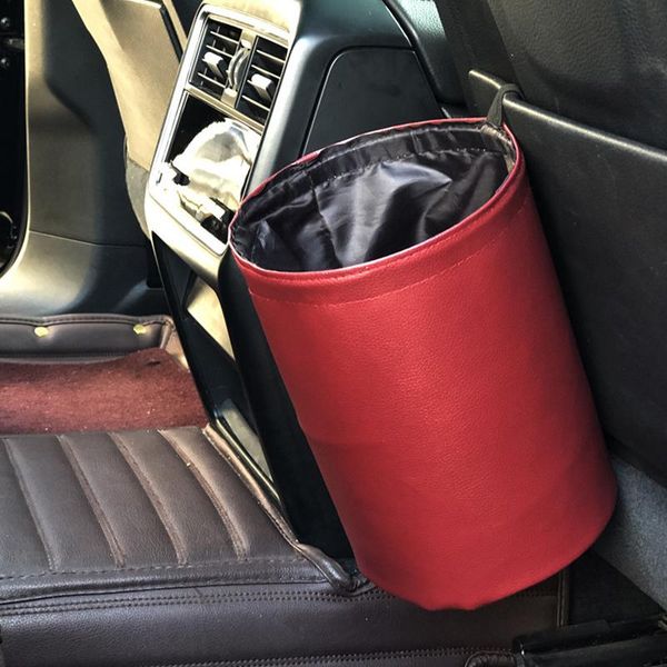 

other interior accessories car auto storage busket rubbish container for waste organizer holder waterproof garbage can trash bin foldable le