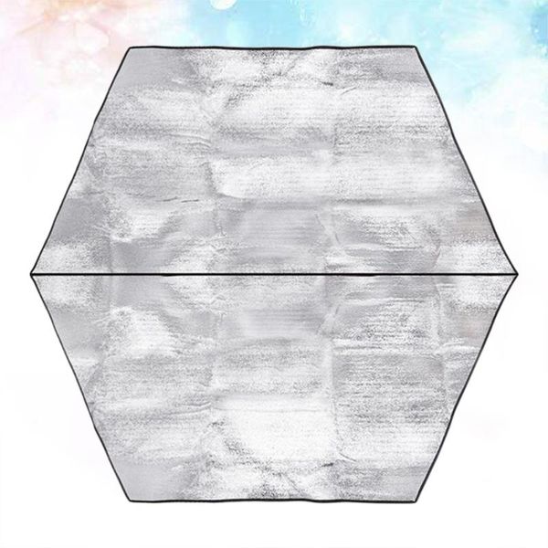

1pc dampproof mat with double-sided aluminum film moisture-proof campsite pad for outdoor hexagonal tent(silver)