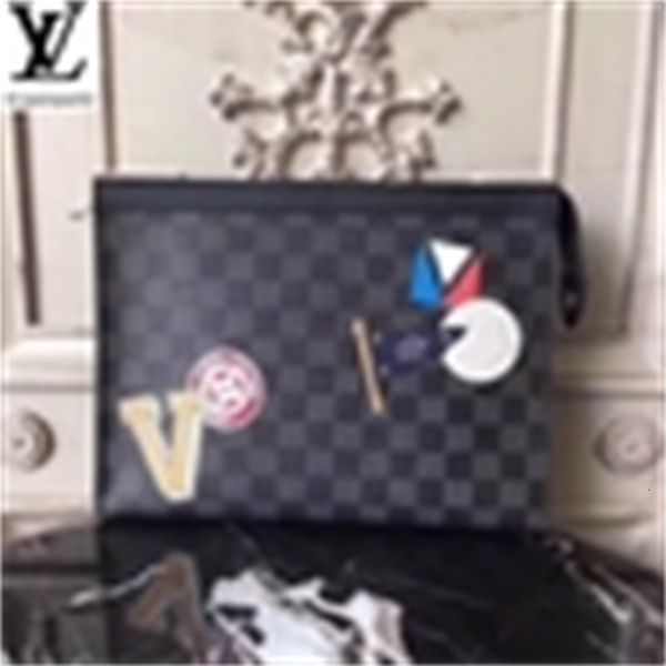 

designer luxury 6xe8 n64442 league series damier graphite sticker pochette voyage medium clutch long wallet chain wallets compact purse bran