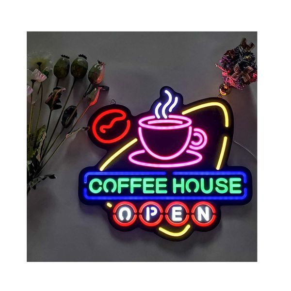 

coffee,party neon lights, power supply and lighting, suitable for wall decoration, bedroom, living room,festives, event, supplies