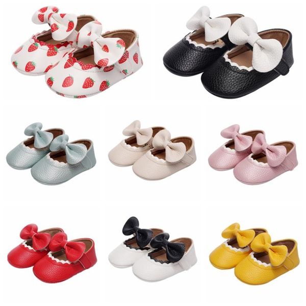 

first walkers baby girls cute shoes bowknot anti-slip soft moccasins infant princess walker 0-2y