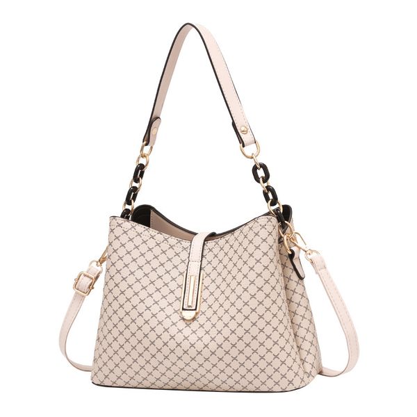 

girl bucket bag purse lovely handbag checkered printing shoulder new autumn fashion messenger lady bags totes
