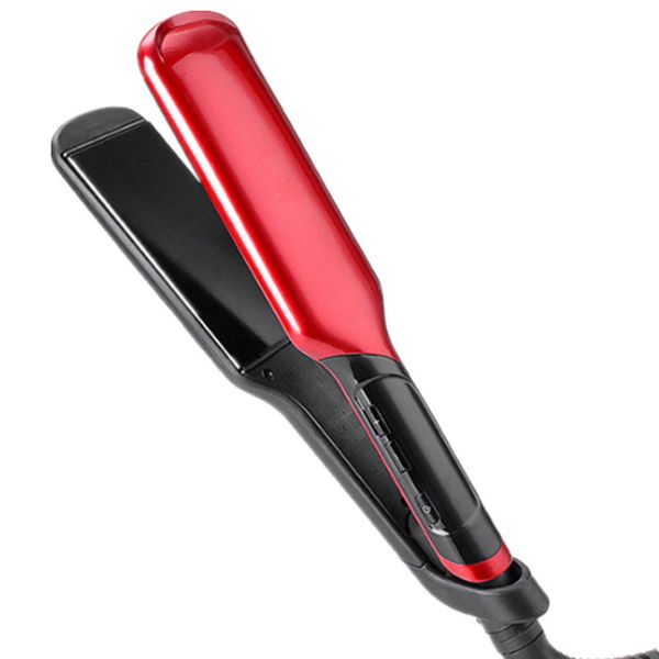 

straightener 2 in 1 multifunctional ceramic iron flat straightening curling curler hair care styling tools, Black