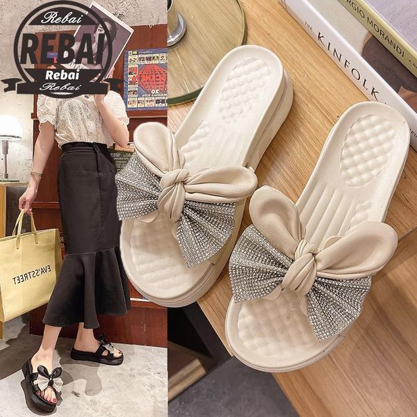 

slippers women summer platform female shoes slides butterfly-knot fashion 2021 flat soft luxury cotton fabric pu butterfly, Black
