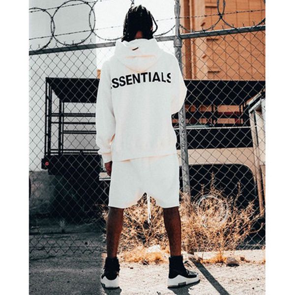 

sweatshirt essentials kanye west lorenzo loose oversized hoodies white jacket trendy hooded couple men, Black