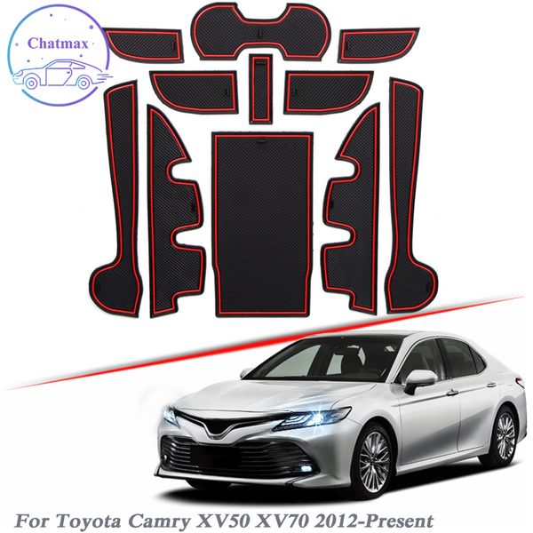 

with car brand logo 22pcs car styling for toyota camry xv50 xv70 2012-2020 latex gate slot pad door groove mat non-slip dust blocking