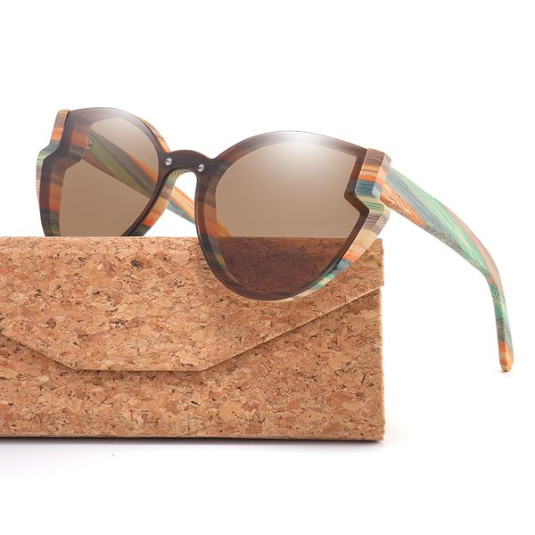 

2021 fashion butterfly wood bamboo sunglasses polarized for women mens new brand designer wooden sun glasses uv400 qkfw, White;black