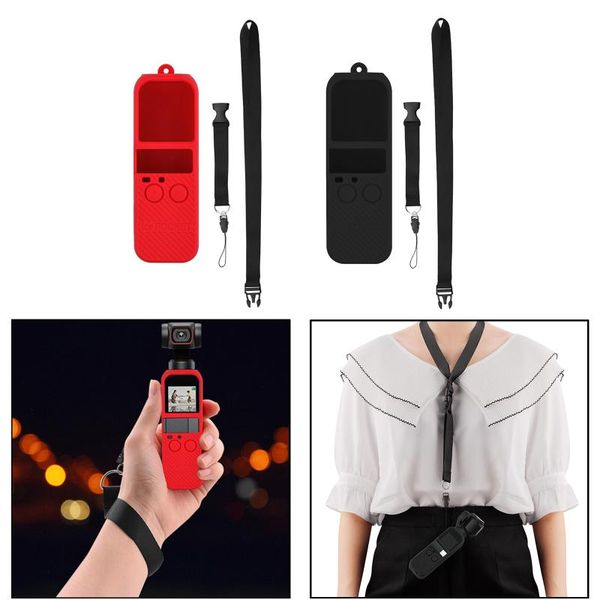 

soft durable silicone cover case sleeve & lanyard for dji pocket 2 handheld gimbal