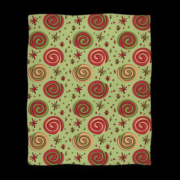 

blankets christmas pinwheel cookies thicken soft flannel gifts bedspread sleeping cover bed tv sofa blanket