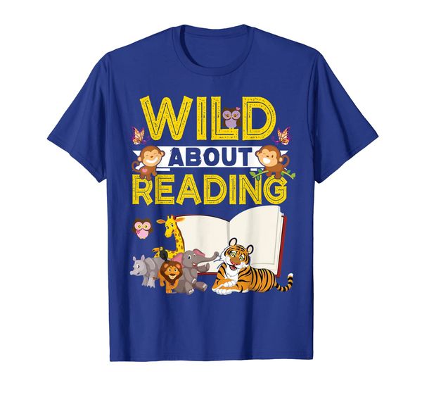 

Wild About Reading T Shirt Back To School Teacher Books Gift, White;black