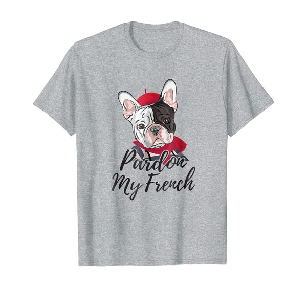 

pardon my french bulldog frenchie t-shirt for men women kids, White;black