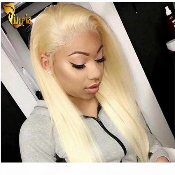 

silky straight 613 blonde 13x4 lace front wig full lace human hair wig remy hair with baby hair transparent lace for black women, Black;brown
